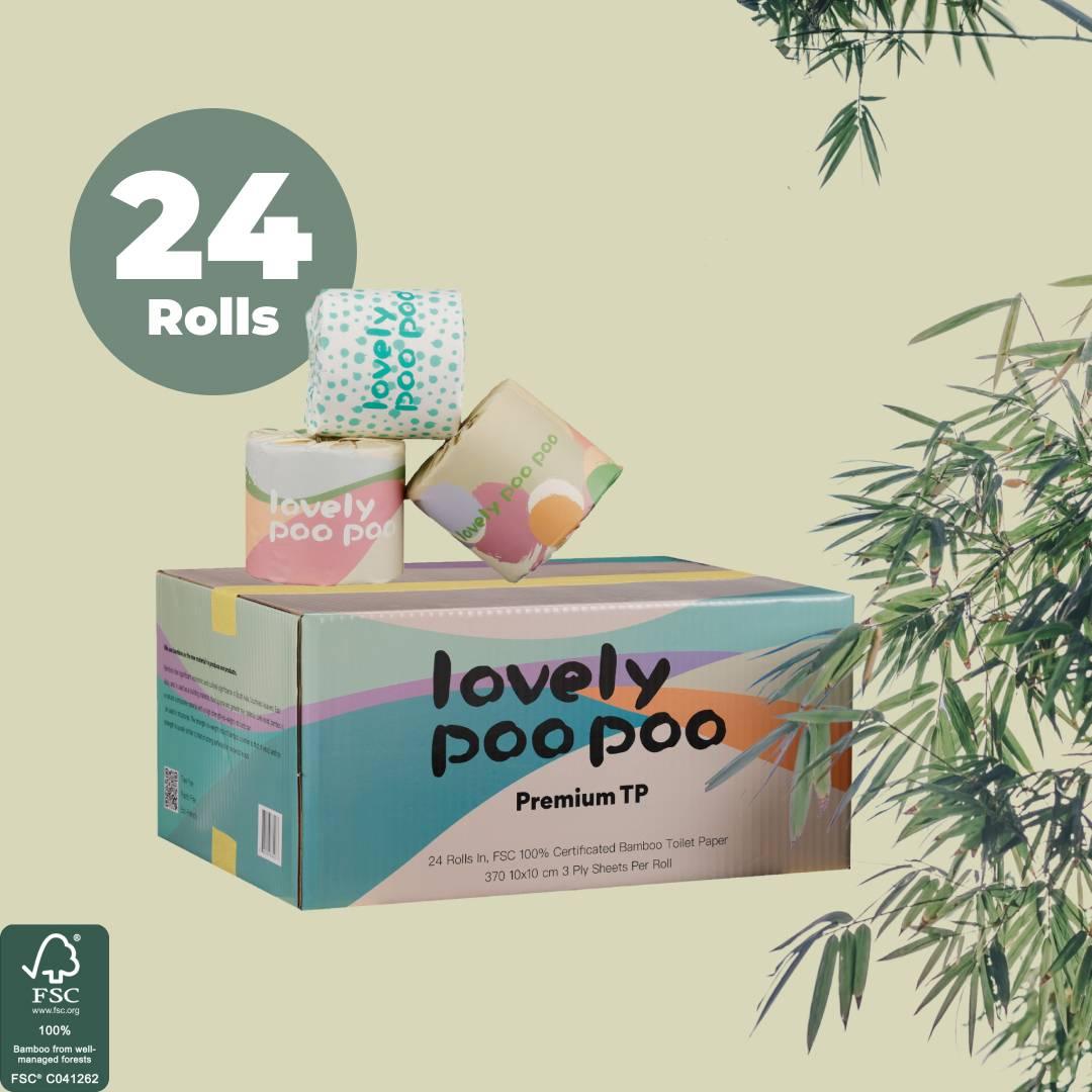 Bamboo Toilet Paper, 24 Rolls